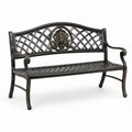Banco de aluminio negro para exterior 128 cm