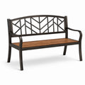 Banco de metal y madera para jardín 125x60x80 cm