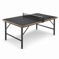 Mesa de ping-pong plegable de madera y metal negra